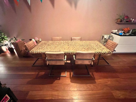 Image 1 of Goossens Esstisch 105x245cm + 6 Lederstühle