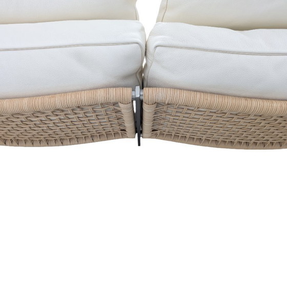 Image 1 of 2x Canapé Flexform Original en cuir beige Antonio Citterio