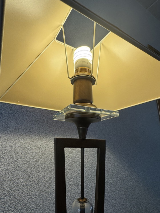 Image 1 of 🔷 UNICUM | Il Paralume Marina Bronze Table Lamp | Italian Design | Murano Glass | 1987-1995