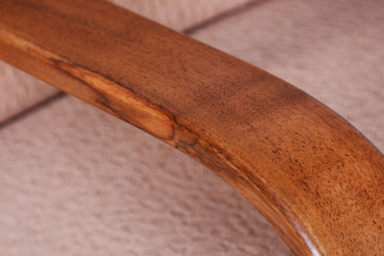 Restored Art Deco Reclining Armchair, Walnut, High Gloss, Czech. 1920s – Metal, Textile (photo 12 of 14)