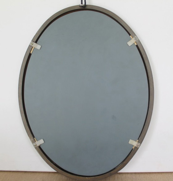 Image 1 of Specchio da parete ovale, cornice in bronzo fuso, stile vintage anni '80