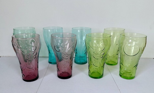 Juego de vasos vintage de Coca-Cola y McDonald's (8 piezas) – Luminarc – glazen karaffen, Glass