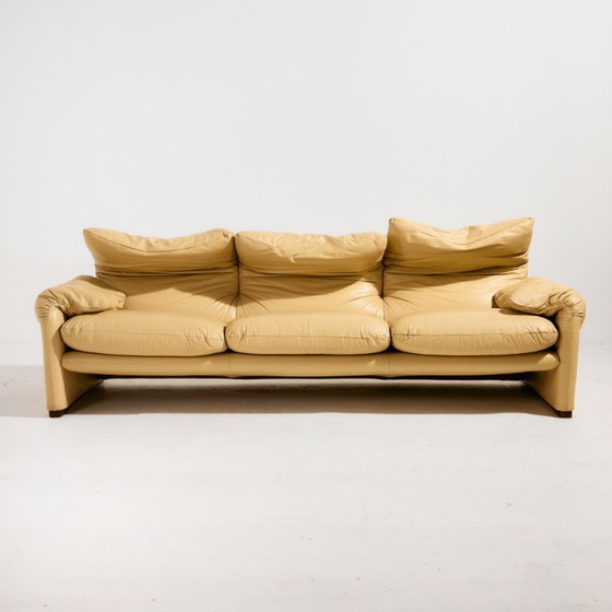 Image 1 of MK11585 Juego de cuero Maralunga de Vico Magistretti para Cassina. Juego de 3