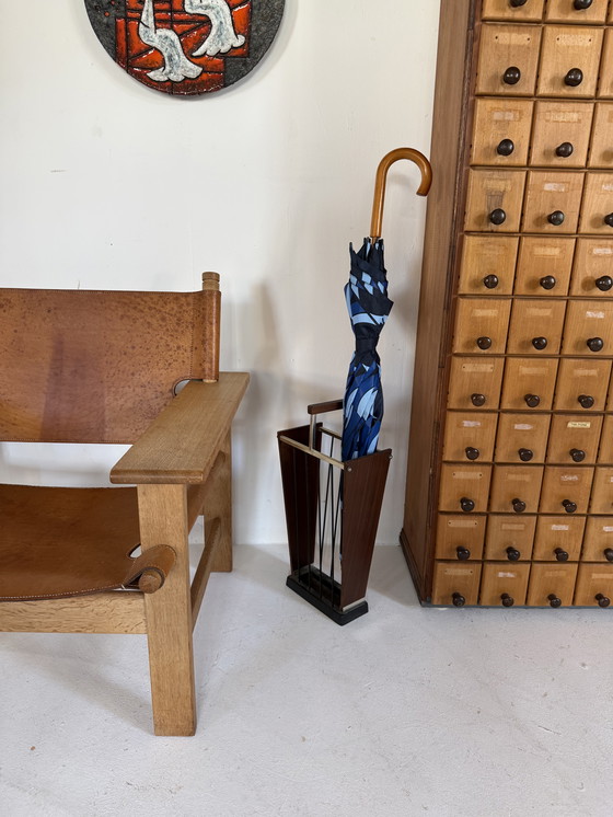 Image 1 of Vintage Messing & Teak Paraplubak ‘60