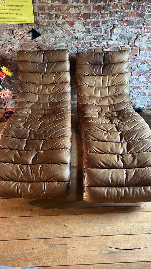 Set di 2 poltrone lounge in pelle Oviedo