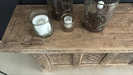Antique Unique Oriental Sideboard with Wood Carvings – dressoirs (photo 2 of 5)
