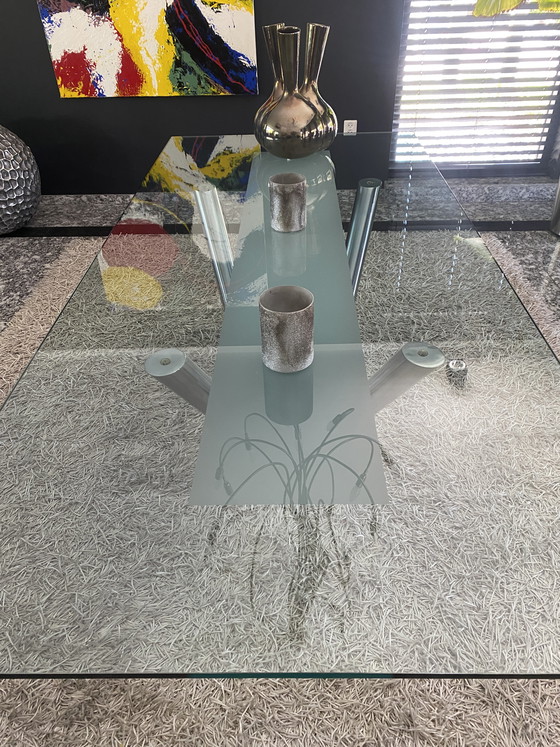 Image 1 of Italian glass design dining table