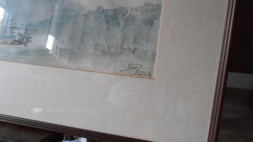 Aquarelle, signée oui:r.o. 19-10-1982, état neuf