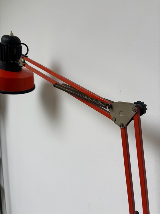 70s Vintage orange architect lamp, working with table clamp, Table lamps, Metal, Red (photo 6 of 15)