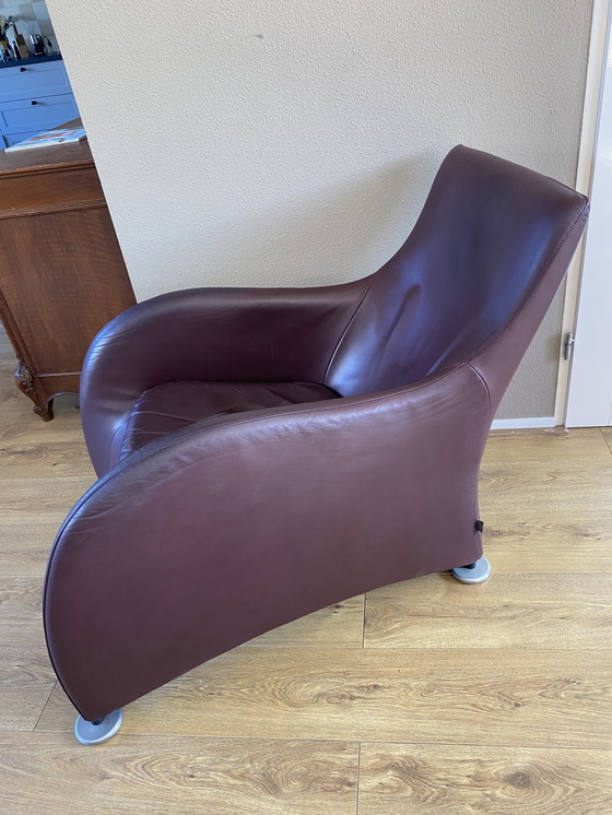 Image 1 of Vintage Montis Loge armchair Aubergine leather