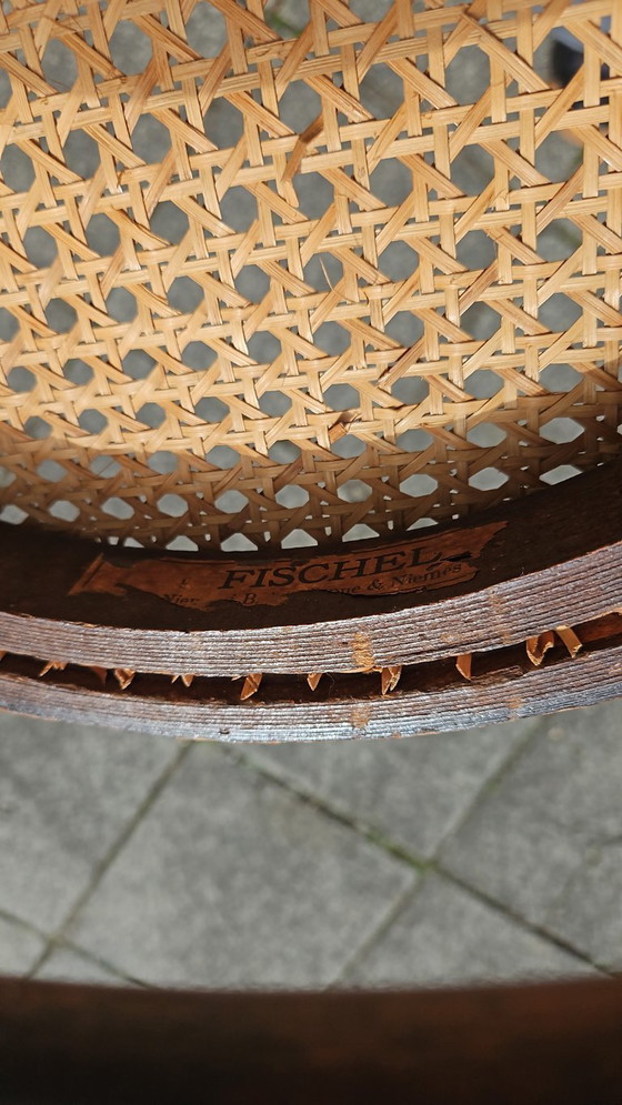 Image 1 of 3 sedie da bistrot vintage Fischel con seduta in fettuccia - prezzo fisso