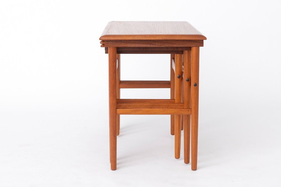 Image 1 of Set of 3 Teak Nesting Tables – 1970s Danish Mid-Century Modern Design, Vintage Side Tables, Scandinavian Teak Furniture