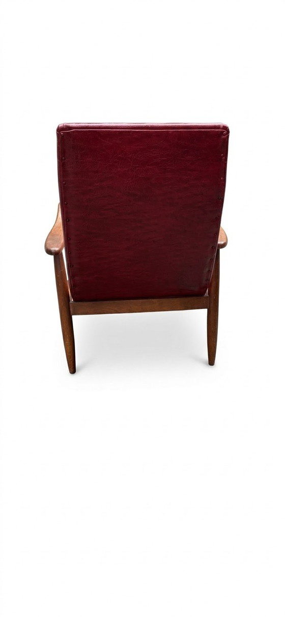 Louis Van Teeffelen Fauteuil - Pour Wébé Danemark - Bois de Teck – Skai, Wood (photo 3 of 4)