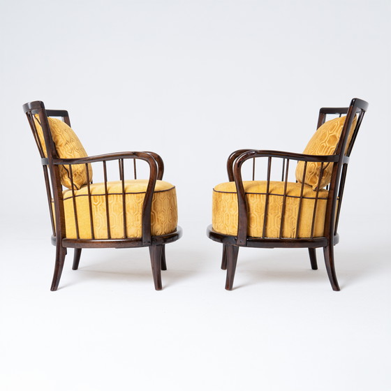 Image 1 of 2x Hungarian Art-Deco Armchairs 1920s