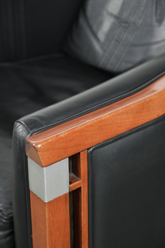 In Goede Staat Verkerende Zwarte Leren Art Deco Schuitema Design Fauteuil Uit De Decoforma Serie – Leather (photo 11 of 14)