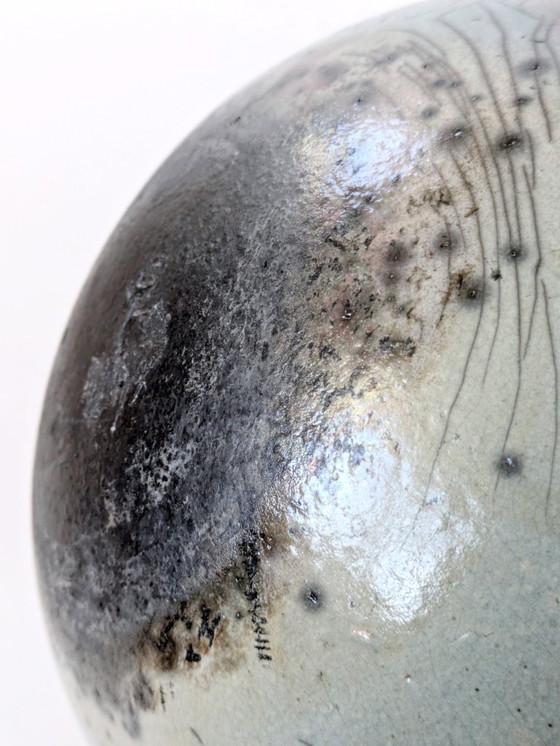 Image 1 of Ciotola in ceramica Raku vintage fatta a mano, firmata, artigianato giapponese, color arcobaleno