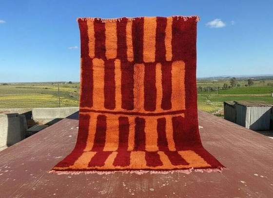 Tappeto berbero marocchino vintage rosso arancione 300x200 cm – lana fatta a mano – Tappeti, Cotone (photo 11 of 11)