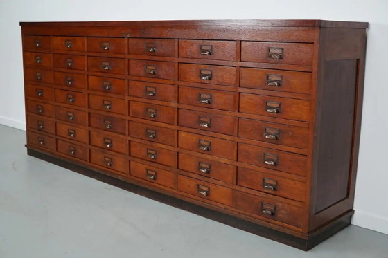 Image 1 of Large Dutch oak apothecary/filing cabinet or dresser, 1930s