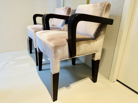 Promemoria Brigitta Short armchairs by Romeo Sozzi 2-piece set – Dining chairs, Wood, Velvet (photo 5 of 12)