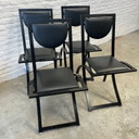 4x KFF Designerstuhl, schwarzer Stahl - minimalistisch / Memphis