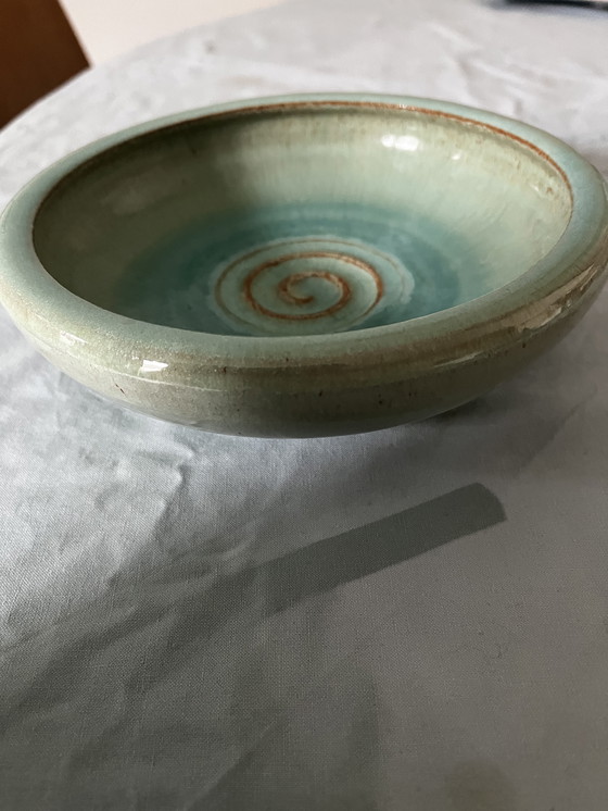 Image 1 of Nittsjö schaal groen keramiek vintage 