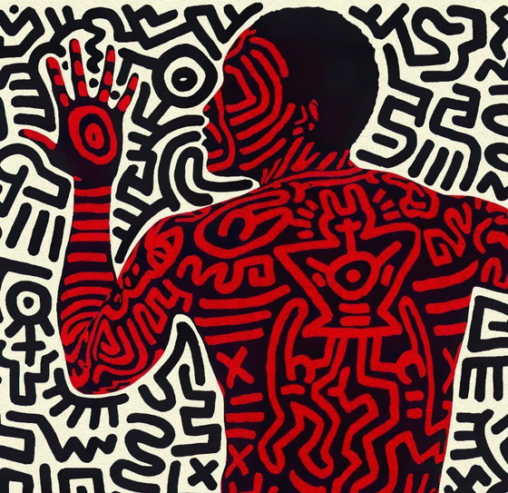 Image 1 of Keith Haring – Der Tänzer – Ausstellung in der Tony Shafrazi Gallery 1984, Poster 61 x 91 cm