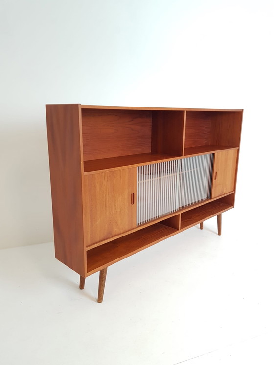 Vintage Danish wall cabinet | Sideboard cabinet | Wall unit teak – Wood, Glass (photo 14 of 15)