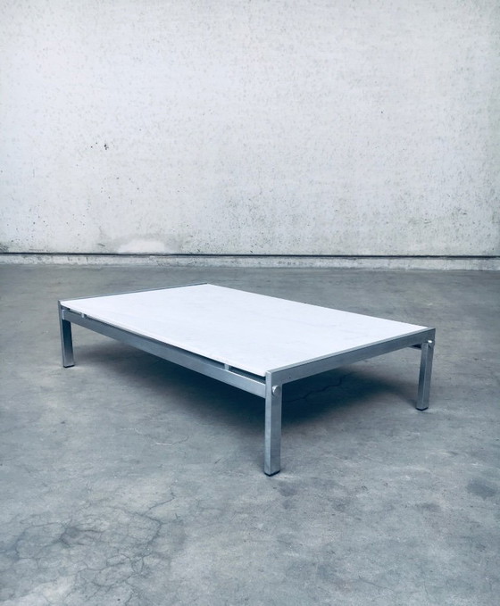 Image 1 of Postmodern Design Carrara Marble Low Coffee Table, Italy 1970's