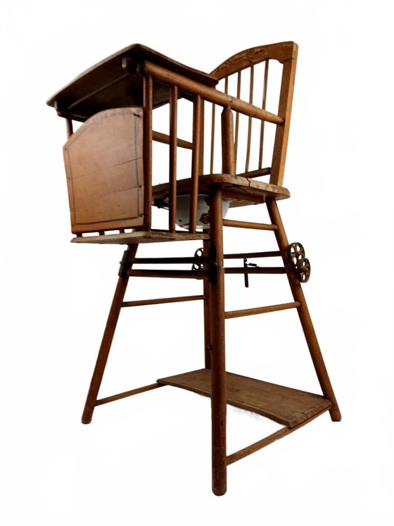 Image 1 of Chaise haute ancienne en bois de la marque Torck