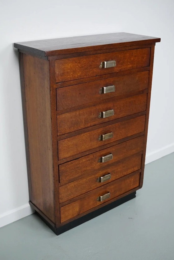 Image 1 of Dutch oak apothecary/archive cabinet, 1930s