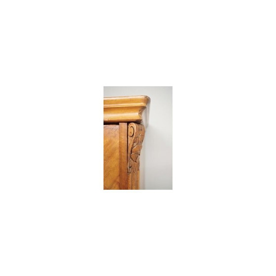 Image 1 of Vintage display cabinet in fir and carved walnut, Italy 1900