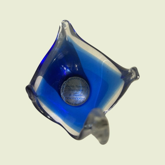 Image 1 of Murano Swan - G. Savarese - Blue/Clear Glass - Italy - Handmade