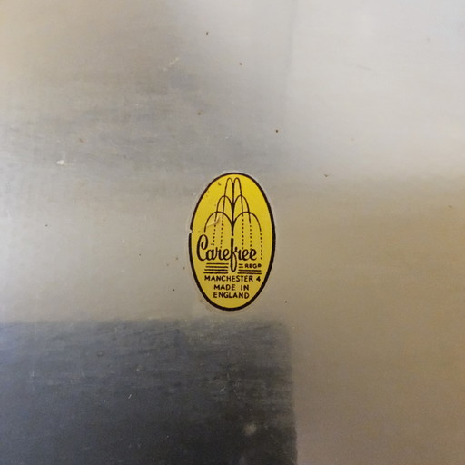 Vintage Engelse Serveerwagen Goudkleurig 50s/60s trolley / barcart (alluminium) hotel troley