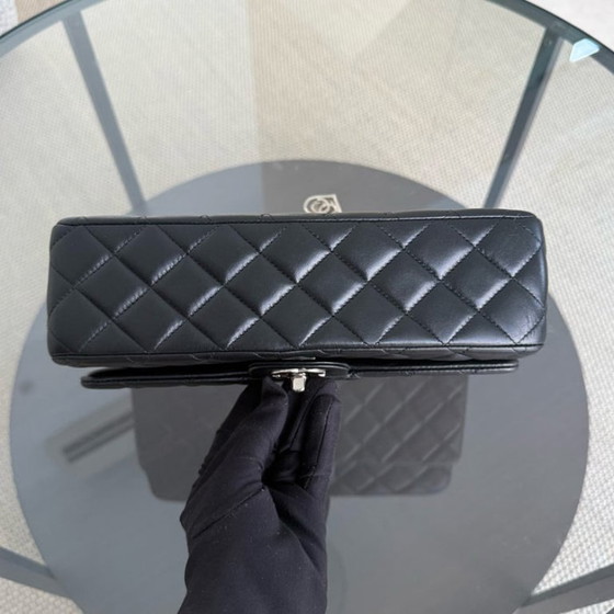 Image 1 of Chanel Classic Flap Medium - Special Valentine Edition 25CM Quilted Lambskin Black Silver Hardware Series 19