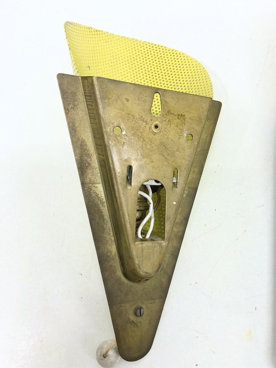 Image 1 of 2 lampade da parete degli anni '50 realizzate in lamiera forata in stile Mid Century Mategot