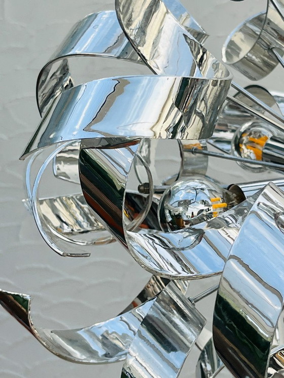 Image 1 of Sculptural chrome designer pendant light