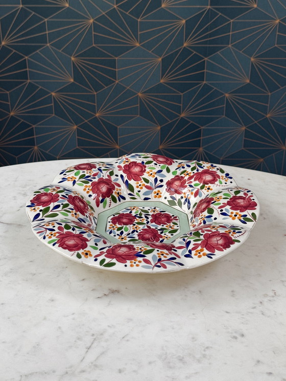 Image 1 of Boch Frères Keramis - Raymond Chevalier - Grote Art Deco Schaal, jaren 30