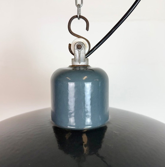Image 1 of Industriële hanglamp van grijs emaille van Siemens, jaren 30
