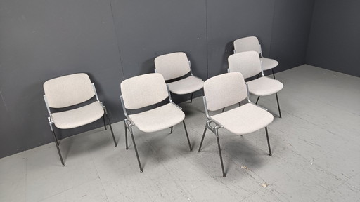 Sillas auxiliares vintage DSC 106 de Giancarlo Piretti para Castelli (juego de 6)