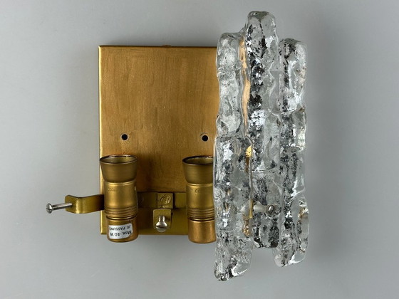 Image 1 of 60s 70s ice glass wall lamp Aplique de J.T. Kalmar Austria Design