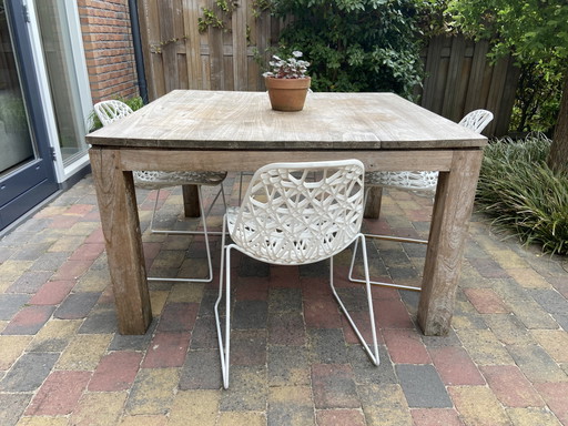 Vierkante teakhouten tuintafel 130 cm – Wood (photo 2 of 5)