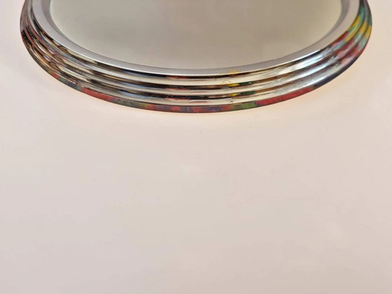 Rundes Tablett aus Chrommetall D.27 – Tischdekoration, Art Deco (photo 4 of 7)