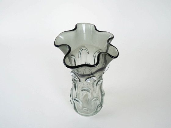 Image 1 of Grijze vaas, Murano glas, jaren 60, gemaakt in Italië