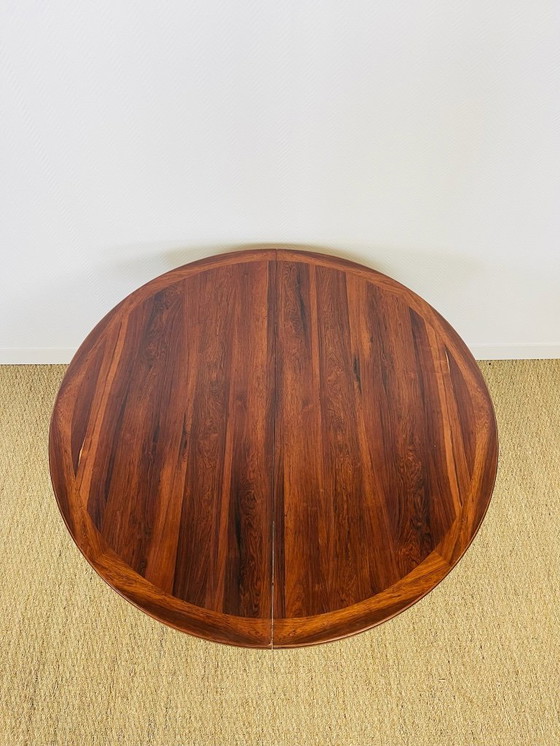 Image 1 of Table de salle à manger ronde extensible scandinave en palissandre, 1960