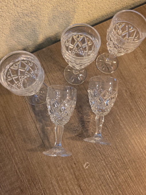 5x Vintage Christopher Stuart Regency Kristallen Glazen – glazen karaffen, Crystal, Glass