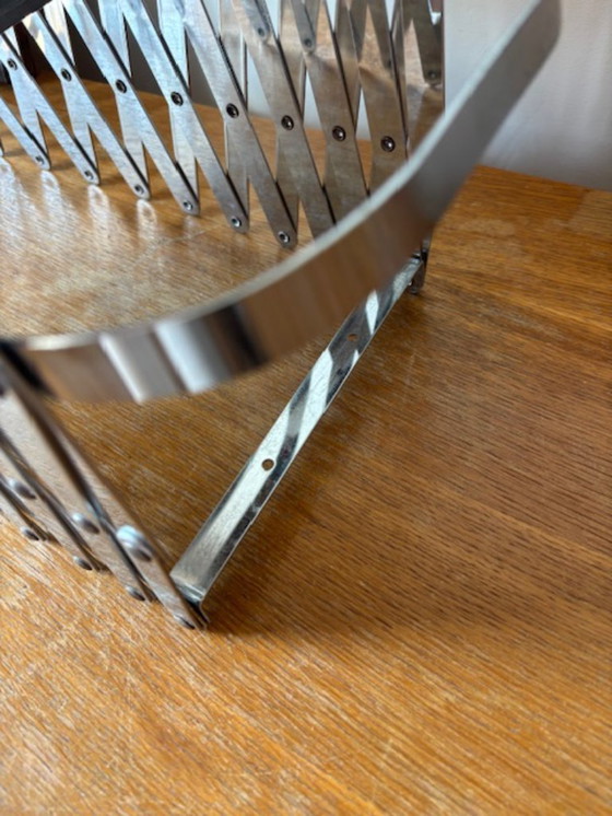 Image 1 of Porta riviste o LP cromato vintage &quot;Harmonica&quot;, design Luther Evans