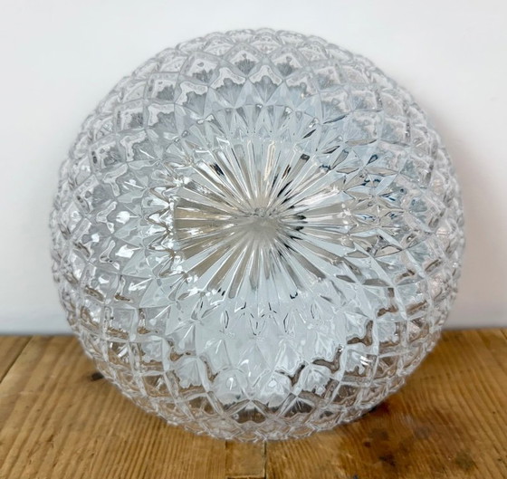 Vintage glazen wand- of plafondlamp uit de jaren 70. – Wandlampen, Glass, Metal (photo 7 of 16)