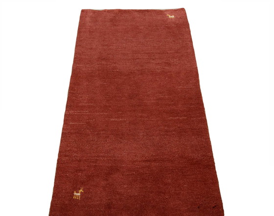 Image 1 of Handgeknüpfter Gabbeh Loribaft - Rot - 142 x 73 cm
