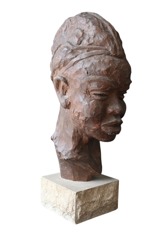 Image 1 of Paul Sersté (1910-2000) Terracotta Bust Africanist