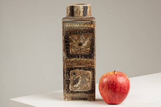 Image 1 of Royal Copenhagen. Small earthenware vase with ethnic decoration. Circa 1970